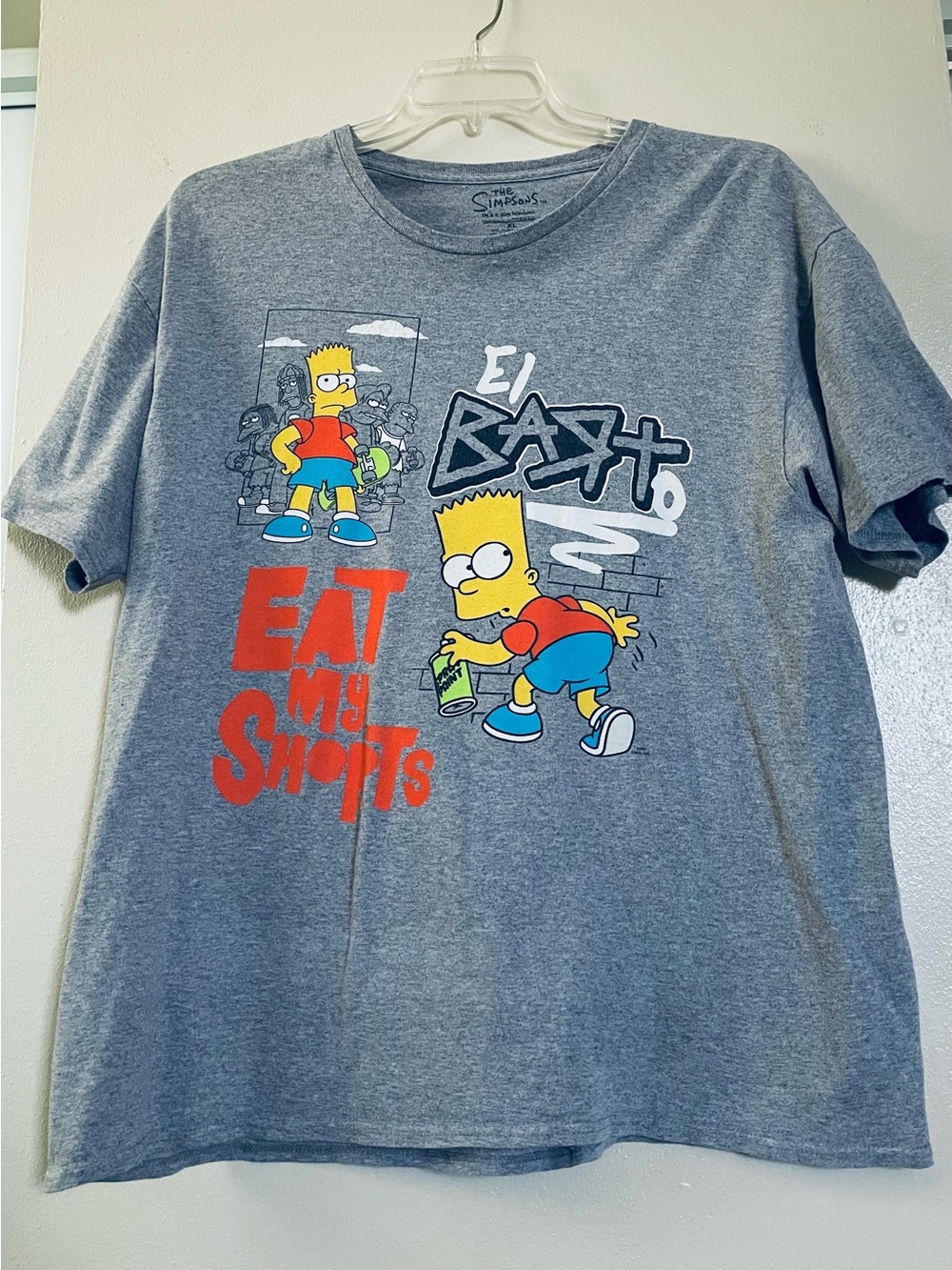 The Simpsons Gray Graphic Tee - Branded Collar Print
